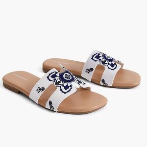 Lane Bryant Wide Width Slides Sandal White and Blue